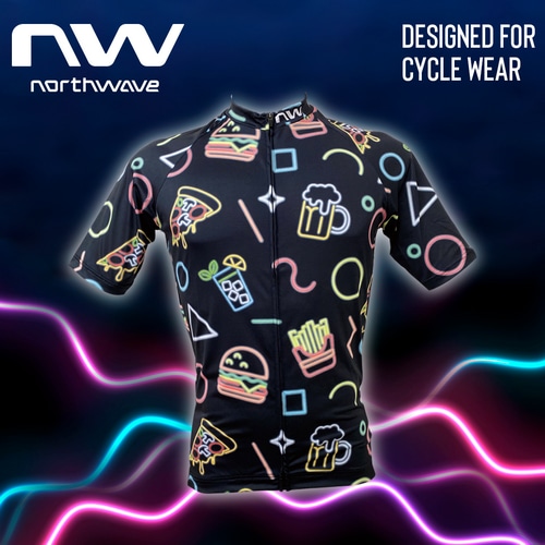NORTH WAVE ( ノースウェーブ ) 半袖ジャージ NEON PARTY JERSEY ( ネオン パーティー ジャージ ) ブラック M ※オンライン数量限定特価