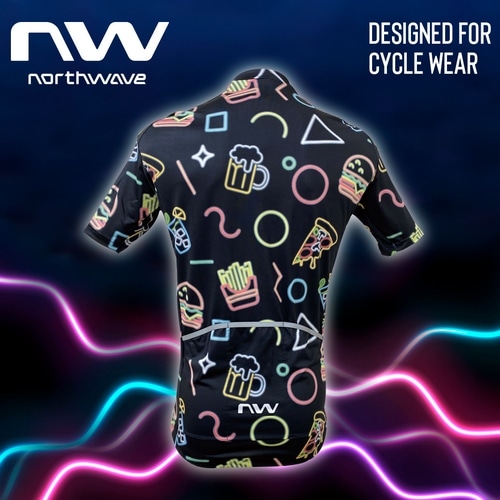 NORTH WAVE ( ノースウェーブ ) 半袖ジャージ NEON PARTY JERSEY ( ネオン パーティー ジャージ ) ブラック M ※オンライン数量限定特価