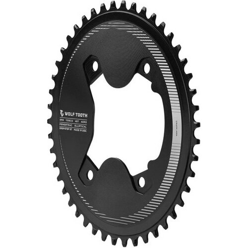 WOLFTOOTH ( EtgD[X ) `F[O OVAL 110 BCD ASYMMETRIC 4-BOLT AERO CHAINRING FOR GRX CRANK DROP-STOP ST/46T