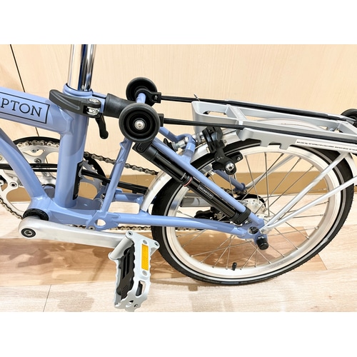 【訳アリ品】 BROMPTON ( ブロンプトン ) 折りたたみ自転車 C Line Explore Low S6R リアキャリア付 ワイドサドル仕様  クラウドブルー YSオリジナル輪行バッグプレゼント