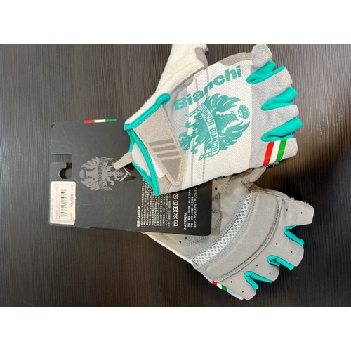 BIANCHI ( ビアンキ ) 指切りグローブ サマーグローブイーグル ホワイト / チェレステ XS