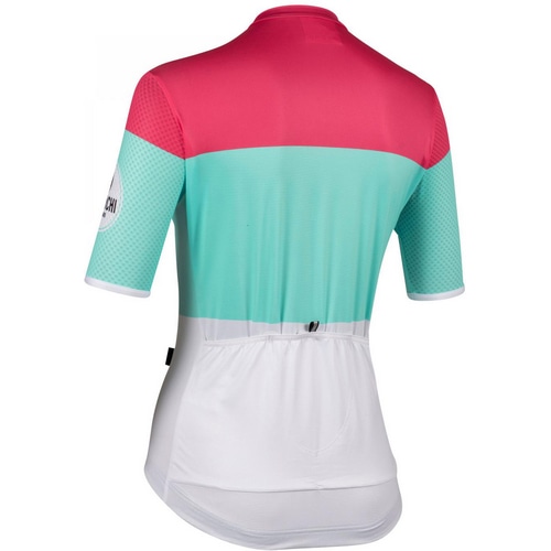 BIANCHI ( ビアンキ ) 半袖ジャージ 越谷サンプル MILANO ゴルドーナ W SS JERSEY ( ミラノ ゴルドーナ ウィメンズ ショートスリーブ ジャージ ) ホワイト/チェレステ/ピンク L レディース