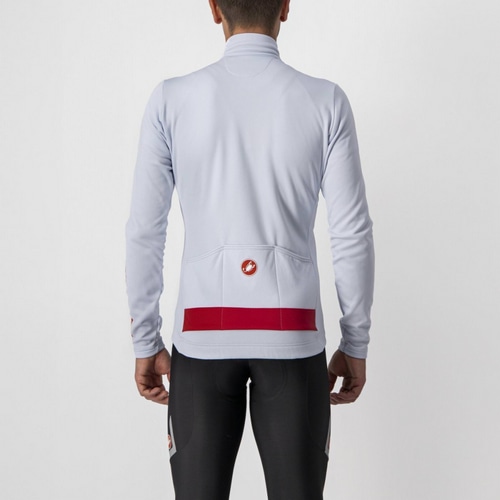 CASTELLI ( カステリ ) 長袖ジャージ 越谷 PURO 3 JERSEY FZ ( ピューロ 3 ジャージ FZ ) 870シルバーグレー/レッド M