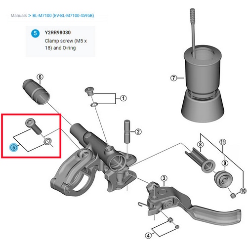 SHIMANO SMALL ( �V�}�m ) ���y�A�p�[�c BL-M8100 / M7100 ���t���{���g & O�����O �{���g�Ăѐ��@: M5X18
