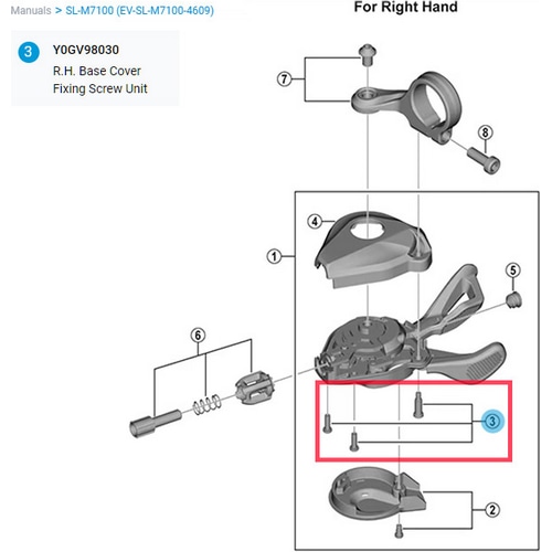 SHIMANO SMALL ( �V�}�m ) ���y�A�p�[�c SL-M7100 �x�[�X�J�o�[�R�e�C���j�b�g �E�p