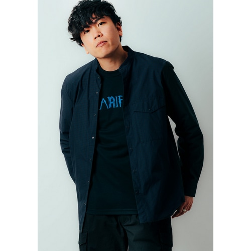 Nari-Furi ( ナリフリ ) Tシャツ・カジュアルウェア CORDURA ( コーデュラ ) タイプライターチェックベンチレーションシャツ ネイビー L