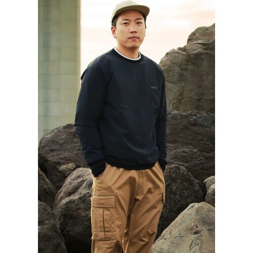 Nari-Furi ( ナリフリ ) Tシャツ・カジュアルウェア バックメッシュウォームスプリットラグランプルオーバー ネイビー M