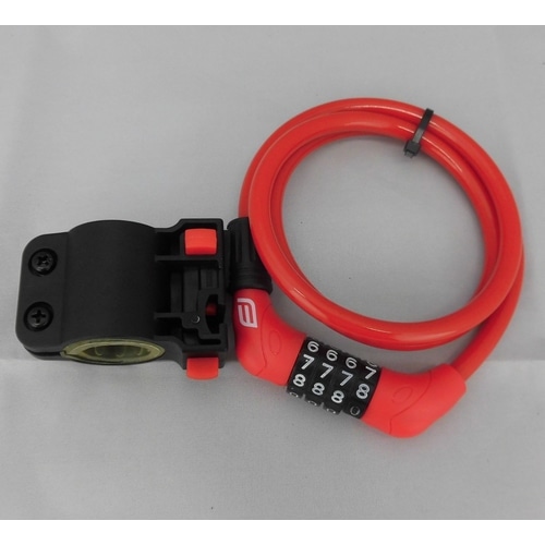 FORCE ( フォース ) ワイヤー ミニダイヤルロック ブラケット付き レッド 8MMX90CM