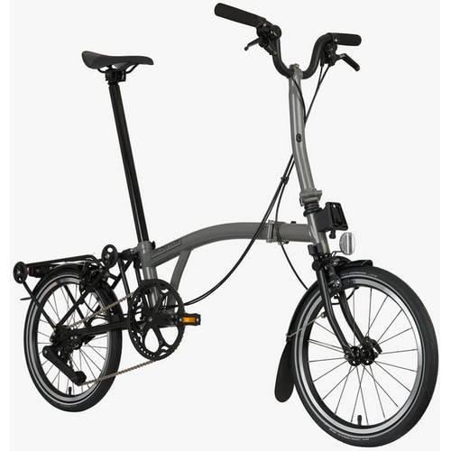 BROMPTON ( ブロンプトン ) 折りたたみ自転車 P Line Mid ( P ライン ミッド ) M4R リアキャリア付 Fizik Aliante R7 ストーム グレー メタリック YSオリジナル輪行バッグプレゼント