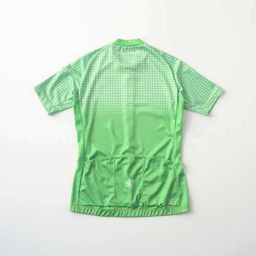 KAPELMUUR ( カペルミュール ) 半袖ジャージ レディース プリント半袖ジャージ マイクロ千鳥 ライトグリーン 38