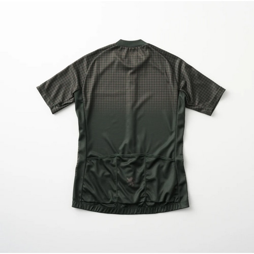 KAPELMUUR ( カペルミュール ) 半袖ジャージ レディース プリント半袖ジャージ マイクロ千鳥 ダークグリーン 36