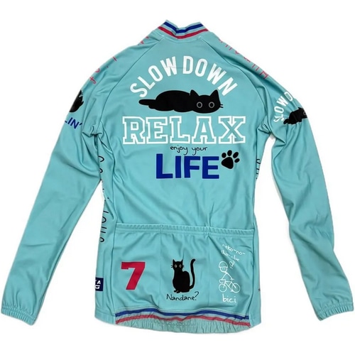 7-ITA ( セブンアイティエー ) 長袖ジャージ TOROKERU RELAX CAT LADY LS JERSEY ( トロケル リラックスキャット レディースロングスリーブジャージ ) チェレステ M レディース