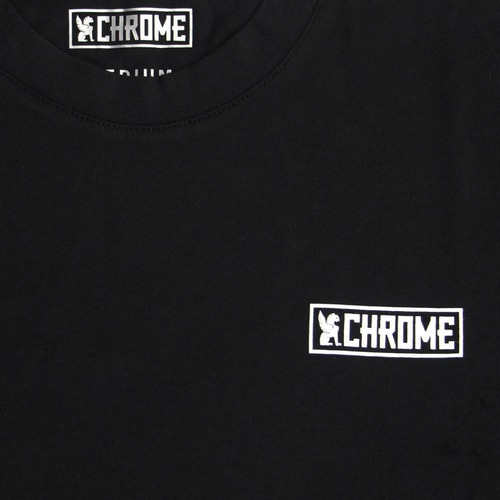 CHROME ( クローム ) Tシャツ・カジュアルウェア PREMIUM LS HORIZONTAL LOCK UP TEE ( プレミアム ロングスリーブ ホリゾンタル ロックアップ ティー ) ブラック/ホワイトプリント L