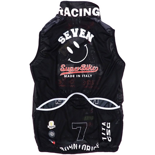 7-ITA ( セブンアイティエー ) ベスト・ジレ SUPER RACING SMILE GILET ( スーパーレーシングスマイル ジレ ) ブラック M