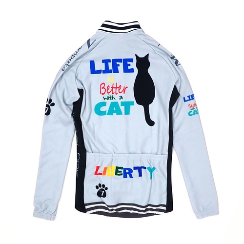 7-ITA ( セブンアイティエー ) 長袖ジャージ LIBERTY CAT LADY LS JERSEY ( リバティー キャット レディー ロングスリーブ ジャージ ) グレー XS レディース