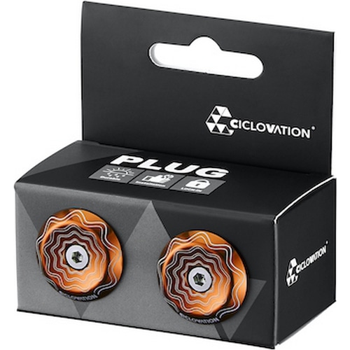 CICLOVATION ( シクロベイション ) バーエンドプラグ VORTEX AL-POWER WAVE LOCK-IN PLUG ( ヴォルテックス アルマイト-パワーウェーブ ロックイン プラグ ) エナジティックオレンジ