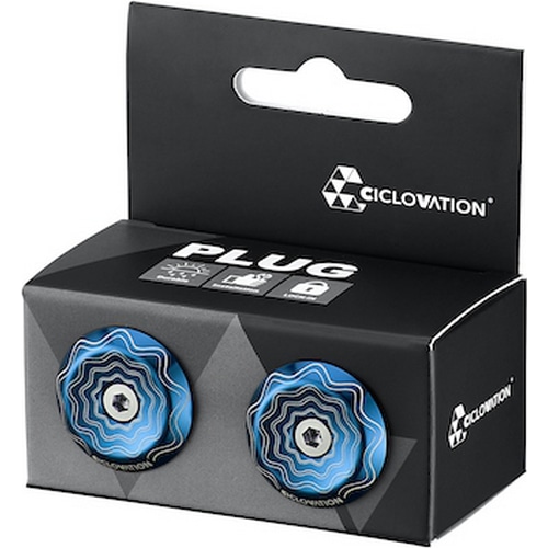 CICLOVATION ( シクロベイション ) バーエンドプラグ VORTEX AL-POWER WAVE LOCK-IN PLUG ( ヴォルテックス アルマイト-パワーウェーブ ロックイン プラグ ) ネイビーブルー