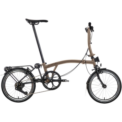 BROMPTON ( ブロンプトン ) 折りたたみ自転車 P LINE EXPLORE LOW ( Pライン エクスプローラー ロウ ) リアキャリア付き SLR 12S ブロンズスカイ ( 適正身長145-185cm前後 )