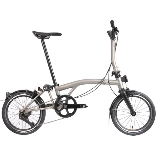 BROMPTON ( ブロンプトン ) 折りたたみ自転車 T LINE URBAN MID M4L ( T ライン アーバン ミッド M4L ) ブラック/ブラステッドチタニウム ワンサイズ ( 適正身長145-185cm前後 )