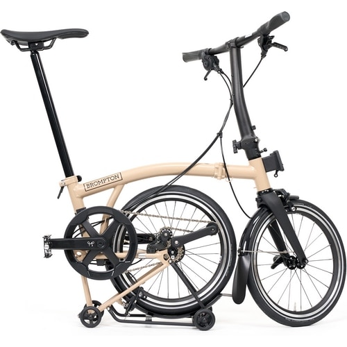 BROMPTON ( ブロンプトン ) 折りたたみ自転車 P LINE MK2 ( Pライン マーク2 ) 4速 LOW ラックあり S4R デューンサンド ( 適正身長145-185cm前後 )