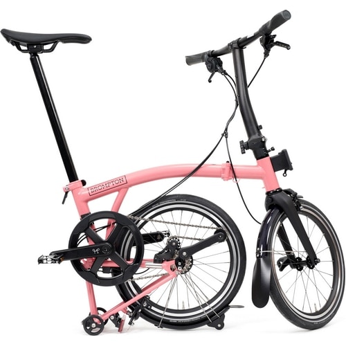BROMPTON ( ブロンプトン ) 折りたたみ自転車 P LINE MK2 ( Pライン マーク2 ) 4速 LOW ラックなし S4L フラミンゴピンク ( 適正身長145-185cm前後 )