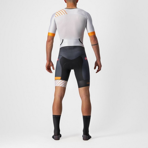 CASTELLI ( カステリ ) ワンピースジャージ FREE SANREMO 2 SUIT SS ( フリー サンレモ 2 スーツ ショートスリーブ ) 870 シルバー/オレンジ M