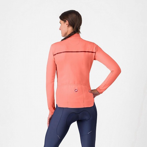 CASTELLI ( カステリ ) 長袖ジャージ SINERGIA 2 JERSEY FZ ( シナジー 2 ジャージ フルジップ ) 288 ブリリアント ピンク / ディープボルドー M レディース