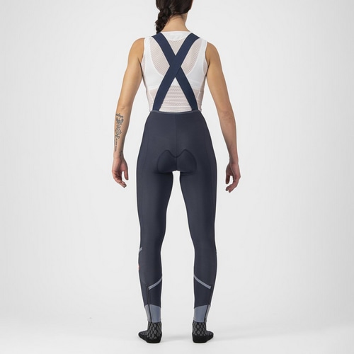 CASTELLI ( カステリ ) ビブタイツ VELOCISSIMA DT BIBTIGHT ( ヴェロチッシマ DT ビブタイツ ) ブルー/シルバーリフレックス S レディース