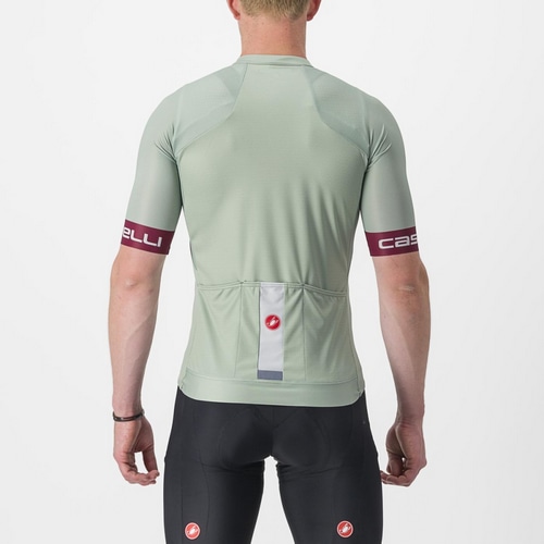 CASTELLI ( カステリ ) 半袖ジャージ ENTRATA VI JERSEY ( エントラータ VI ジャージ ) DEFENDER GREEN / BORDEAUX - SILVER GRAY ( ディフェンダーグリーン / ボルドー - シルバーグレー ) XS