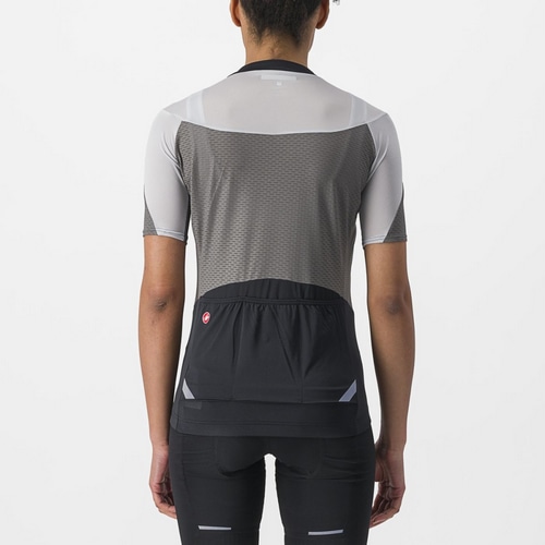 CASTELLI ( カステリ ) 半袖ジャージ GRADIENT COLOR BLOCK JERSEY ( グラディエント カラー ブロック ジャージ ) 125 ガンメタル グレー / シルバー グレー S レディース