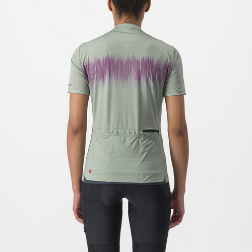 CASTELLI ( カステリ ) 半袖ジャージ UNLIMITED SENTIERO 2 JERSEY ( アンリミテッド センティエロ 2 ジャージ ) 346 ディフェンダー グリーン S レディース