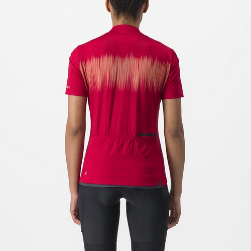 CASTELLI ( カステリ ) 半袖ジャージ UNLIMITED SENTIERO 2 JERSEY ( アンリミテッド センティエロ 2 ジャージ ) 611 ダーク レッド XL レディース
