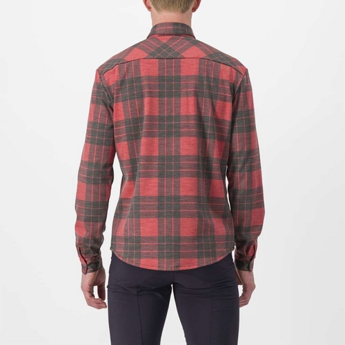 CASTELLI ( カステリ ) Tシャツ・カジュアルウェア UNLIMITED FLANNEL SHIRT ( アンリミテッド フランネルシャツ ) ポンペイアンレッド/ブラック XS