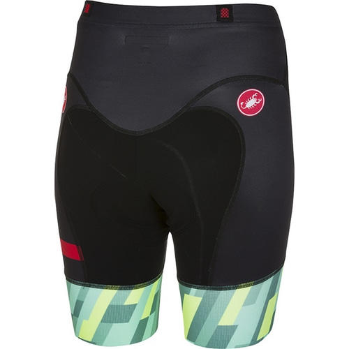 CASTELLI ( カステリ ) レーサーパンツ FREE W TRI SHORT ( フリー ウィメンズ トライ ショーツ ) 060 ブラック/ミント/イエロー S レディース