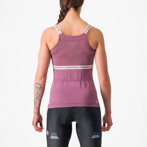 CASTELLI ( カステリ ) Tシャツ・カジュアルウェア BAVETTE TOP ( バヴェット トップ ) ディープパープル/アイボリー XL レディース