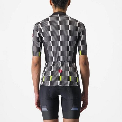 CASTELLI ( カステリ ) 半袖ジャージ DIMENSIONE JERSEY ( ディメンション ジャージ ) ブラック/ホワイト-エレクトリックライム S レディース