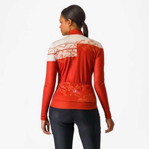 CASTELLI ( カステリ ) 長袖ジャージ UNLIMITED W THERMAL 2 JERSEY ( アンリミテッド ウィメンズ サーマル 2 ジャージ ) レッドオークル/シルバームーン S レディース