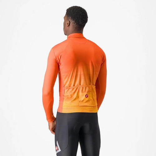 CASTELLI ( カステリ ) 長袖ジャージ UNLIMITED THERMAL JERSEY ( アンリミテッド サーマル ジャージ ) オレンジラスト/ゴールデンロッド M