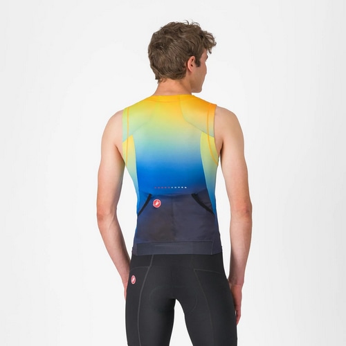 CASTELLI ( カステリ ) 半袖ジャージ FREE SPEED 3 TOP ( フリー スピード 3 トップ ) ベルジャンブルー/マルチカラービビッド M