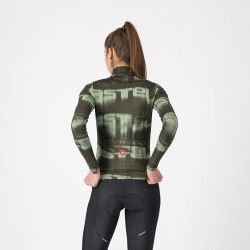 CASTELLI ( カステリ ) 長袖ジャージ BLUR THERMAL JERSEY ( ブルー サーマル ジャージ ) 309 ディープグリーン / グリーンペッパー S レディース