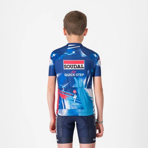 CASTELLI ( カステリ ) 半袖ジャージ AERO KID JERSEY ( エアロ キッズ ジャージ ) ブルー/レッド ( クイックステップ ) 4A