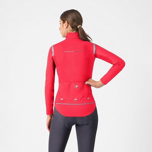 CASTELLI ( カステリ ) ジャケット PERFETTO RoS 3 W JACKET ( ペルフェット RoS W ジャケット ) 081 ハイビスカス / ブラックリフレックス XS レディース