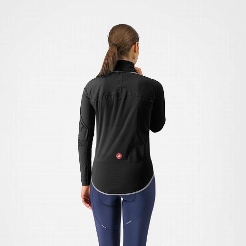 CASTELLI ( カステリ ) レインウェア ULTRA W RAIN CAPE ( ウルトラ W レインケープ ) 010 ブラック/シルバー リフレックス XS レディース