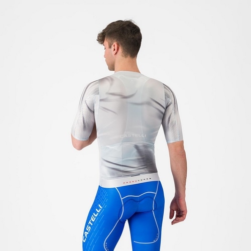 CASTELLI ( �J�X�e�� ) �����W���[�W AERO RACE 8S JERSEY ( �G�A�� ���[�X 8S �W���[�W ) �V���o�[�O���[/�X���[�L�[�O���[ M