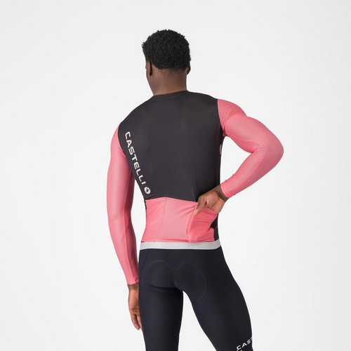 CASTELLI ( カステリ ) 長袖ジャージ CORRETTO LS JERSEY ( コレット ロングスリーブジャージ ) ブラック/ローザジロ-シルバームーン M