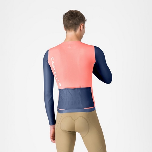 CASTELLI ( カステリ ) 長袖ジャージ CORRETTO LS JERSEY ( コレット ロングスリーブジャージ ) ブリリアントピンク/ベルジャンブルー S
