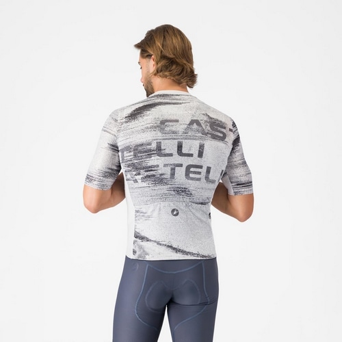 CASTELLI ( �J�X�e�� ) �����W���[�W STRATUS LOGO JERSEY ( �X�g���^�X ���S �W���[�W ) �z���C�g/�X���[�L�[�O���[ S