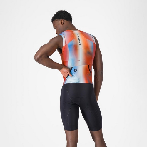 CASTELLI ( �J�X�e�� ) �g���C�X�[�c FREE SANREMO 3 SUIT SLEEVELESS ( �t���[ �T������ 3 �X�[�c �X���[�u���X ) �p�v���J/�E�B���^�[�X�J�C-�u���b�N M