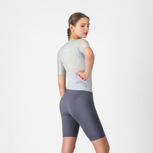 CASTELLI ( カステリ ) トライスーツ FREE SANREMO 3 W SUIT SHORT SLEEVE ( フリー サンレモ 3 ウィメンズ スーツ ショートスリーブ ) ウィンタースカイ/シルバームーン-スモーキーグレー S レディース