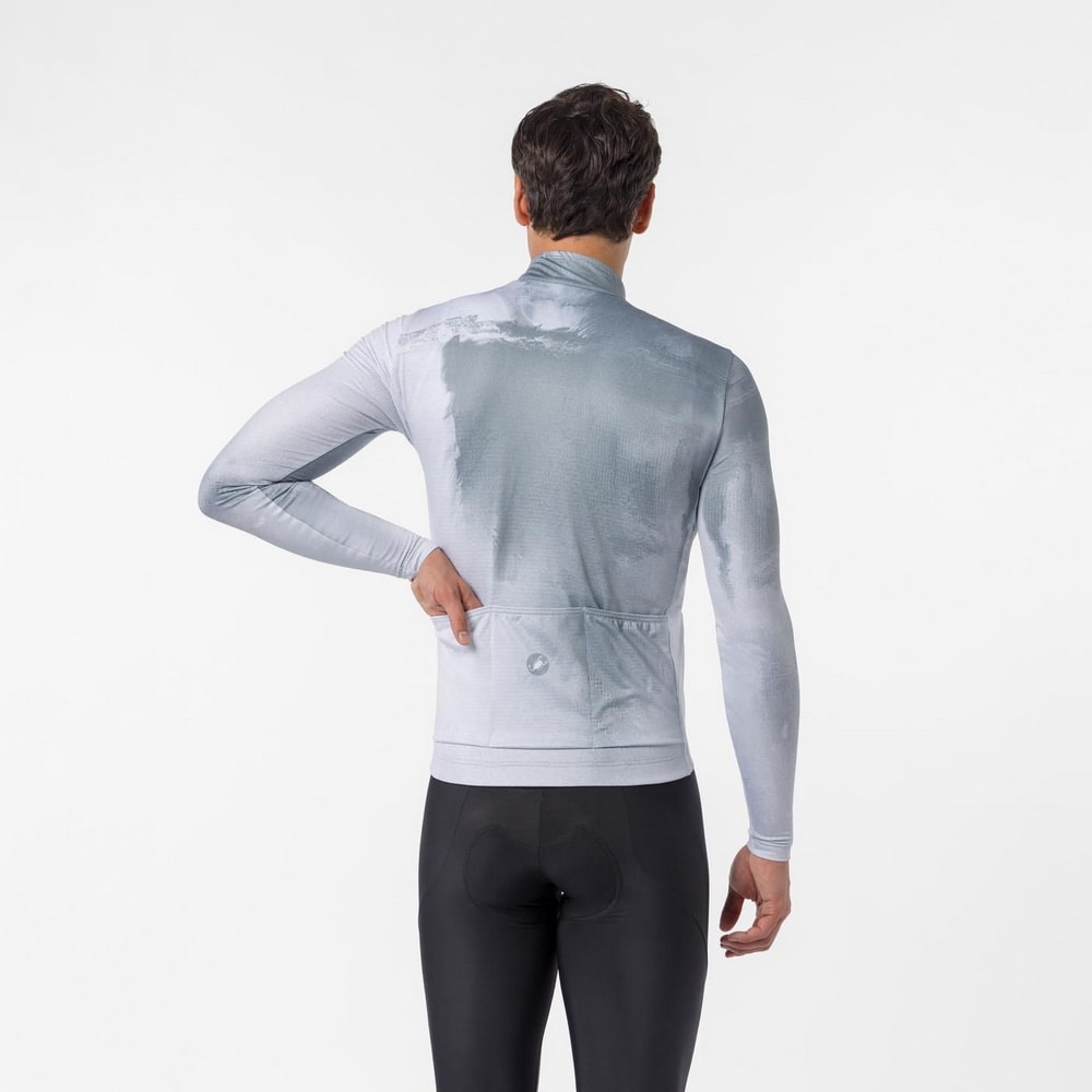 CASTELLI ( カステリ ) 長袖ジャージ NEBULA THERMAL LS JERSEY ( ネビュラ サーマル LS ジャージ ) シルバーグレー/ニッケルグレー M